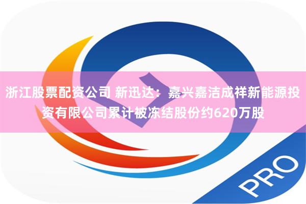 浙江股票配资公司 新迅达：嘉兴嘉洁成祥新能源投资有限公司累计被冻结股份约620万股