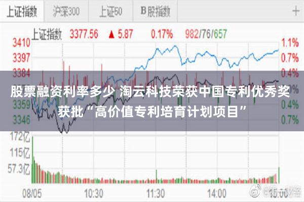 股票融资利率多少 淘云科技荣获中国专利优秀奖 获批“高价值专利培育计划项目”