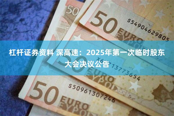 杠杆证券资料 深高速：2025年第一次临时股东大会决议公告