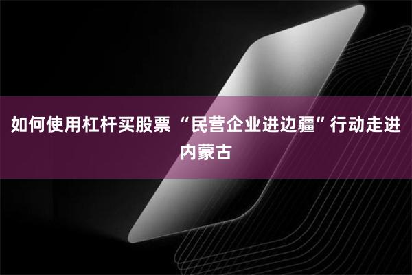 如何使用杠杆买股票 “民营企业进边疆”行动走进内蒙古