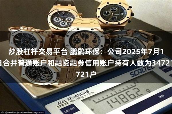 炒股杠杆交易平台 鹏鹞环保：公司2025年7月18日合并普通账户和融资融券信用账户持有人数为34721户