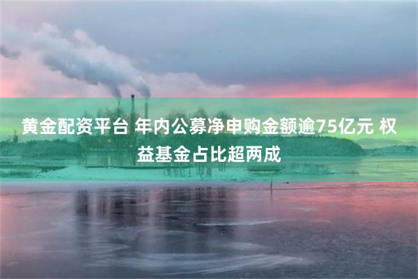 黄金配资平台 年内公募净申购金额逾75亿元 权益基金占比超两成