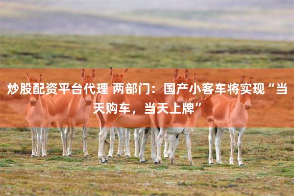 炒股配资平台代理 两部门：国产小客车将实现“当天购车，当天上牌”