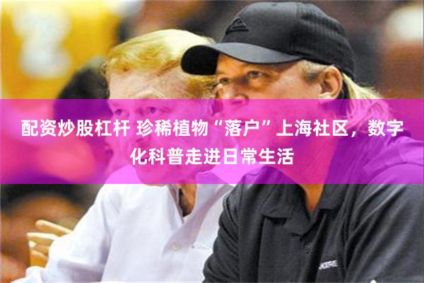 配资炒股杠杆 珍稀植物“落户”上海社区，数字化科普走进日常生活