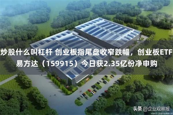 炒股什么叫杠杆 创业板指尾盘收窄跌幅，创业板ETF易方达（159915）今日获2.35亿份净申购