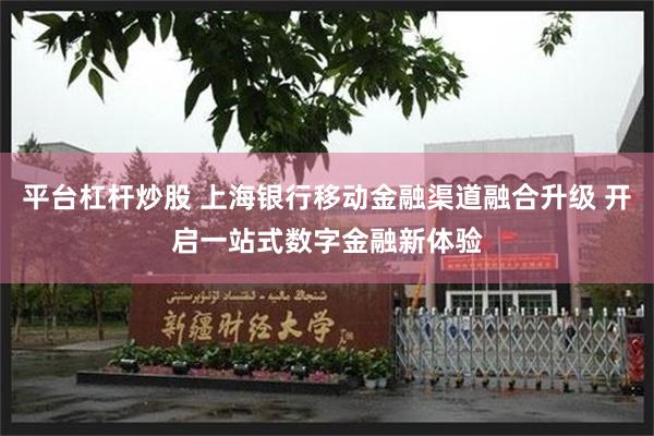 平台杠杆炒股 上海银行移动金融渠道融合升级 开启一站式数字金融新体验