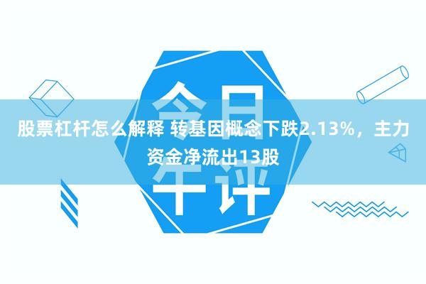 股票杠杆怎么解释 转基因概念下跌2.13%,主力资金净流出13股