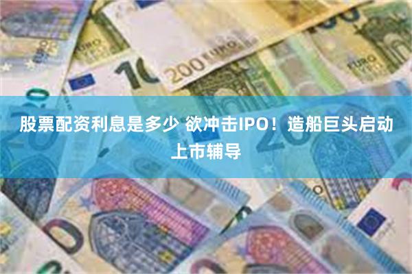 股票配资利息是多少 欲冲击IPO！造船巨头启动上市辅导