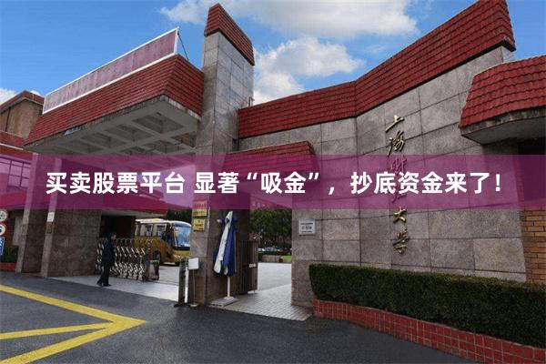买卖股票平台 显著“吸金”，抄底资金来了！